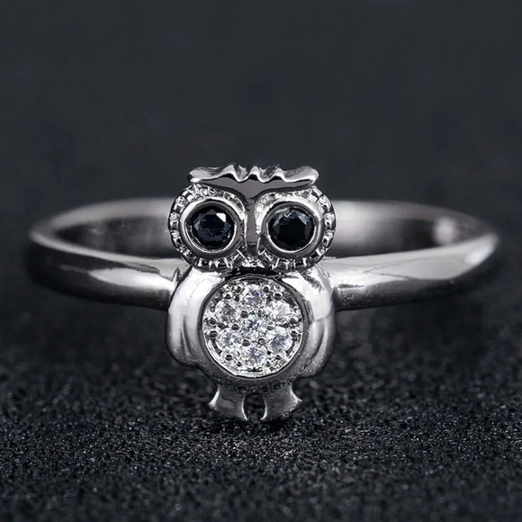 925 Silver Plated 3A CZ Cute Ring for Men Women, FB16FA1042 - Picture 1 of 6